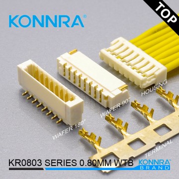 康瑞KR0803無耳替代JST用膠殼線對板針座臥式連接件單排